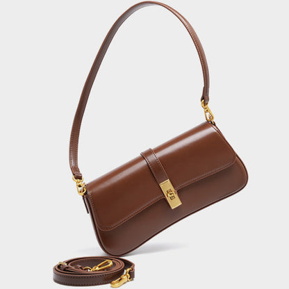 Women’s Genuine Leather Vintage Crossbody Shoulder Baguette Bag