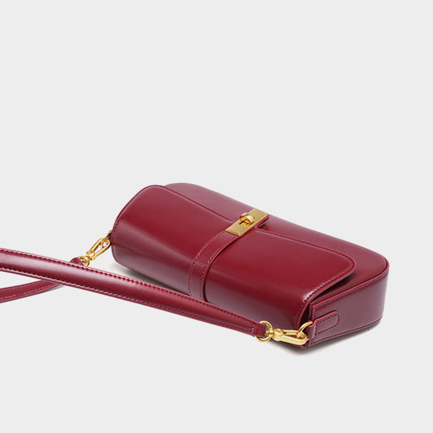 Women’s Genuine Leather Vintage Crossbody Shoulder Baguette Bag