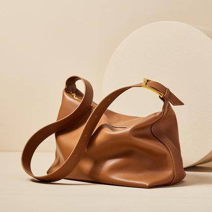 Solid Color Large Capacity Leather Tote Bag