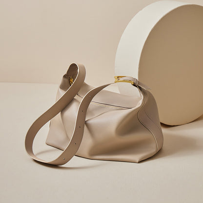 Solid Color Large Capacity Leather Tote Bag