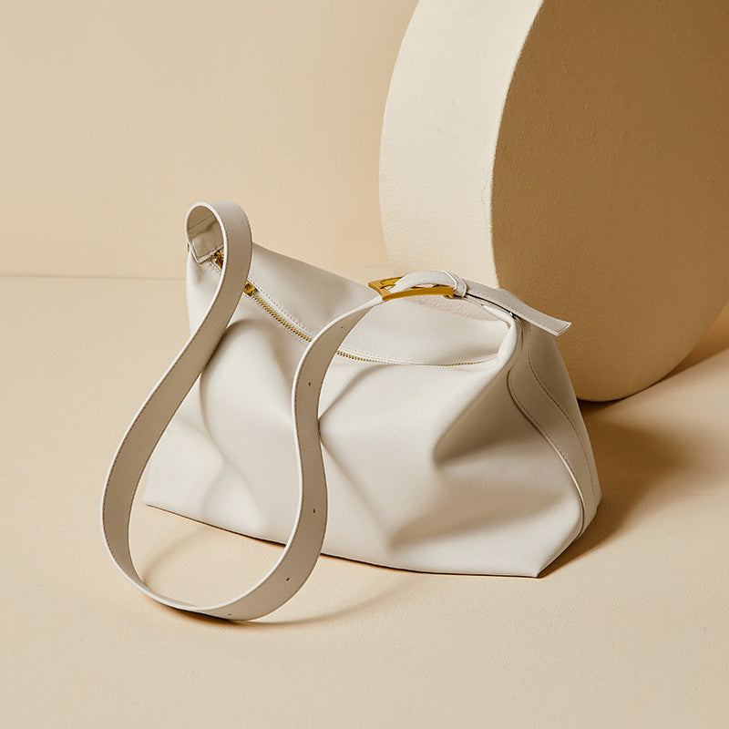 Solid Color Large Capacity Leather Tote Bag