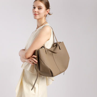 Simple Large Leather Tote Bag for Shopping