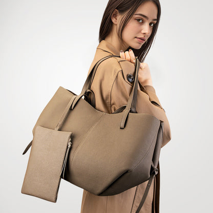 Simple Large Leather Tote Bag for Shopping