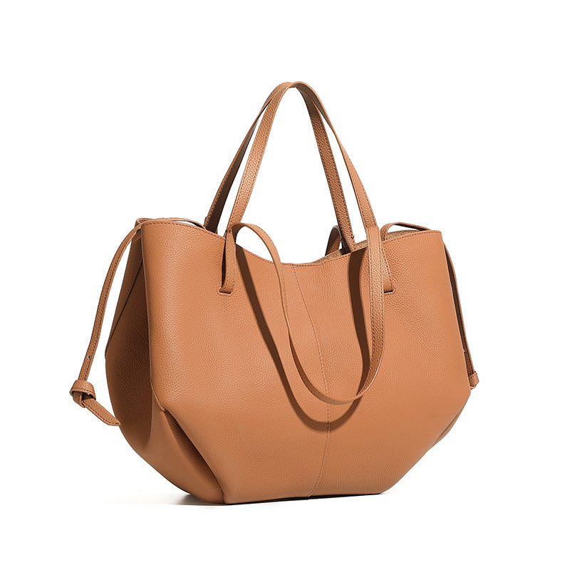 Simple Large Leather Tote Bag for Shopping