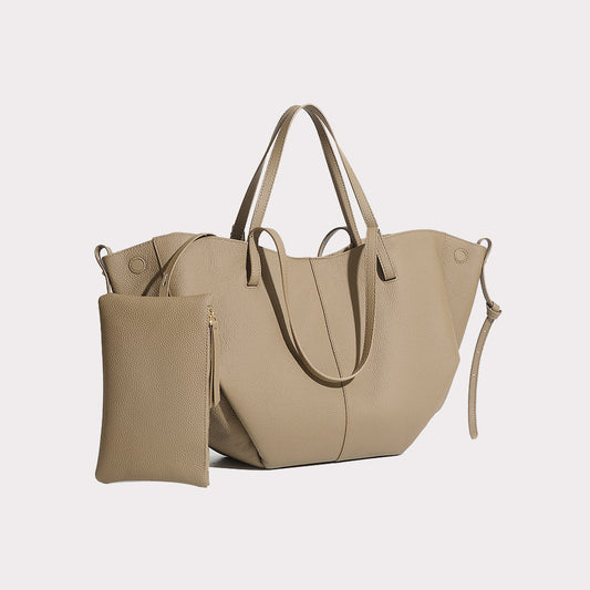 Simple Large Leather Tote Bag for Shopping