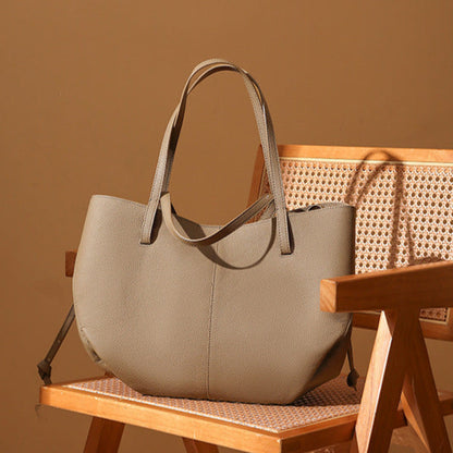 Simple Large Leather Tote Bag for Shopping
