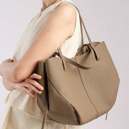 Simple Large Leather Tote Bag for Shopping