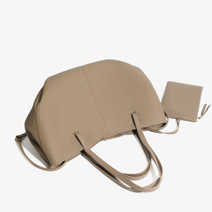 Simple Large Leather Tote Bag for Shopping