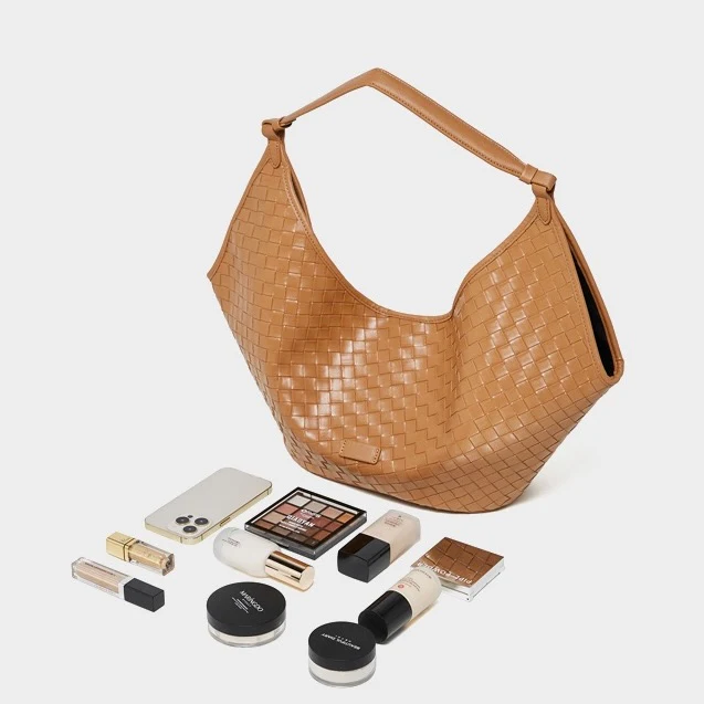 Women's Genuine Leather Woven Commuter Bag