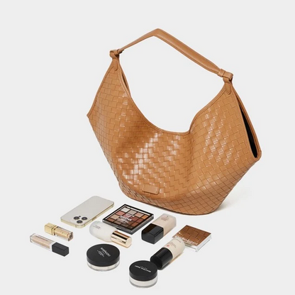 Women's Genuine Leather Woven Commuter Bag
