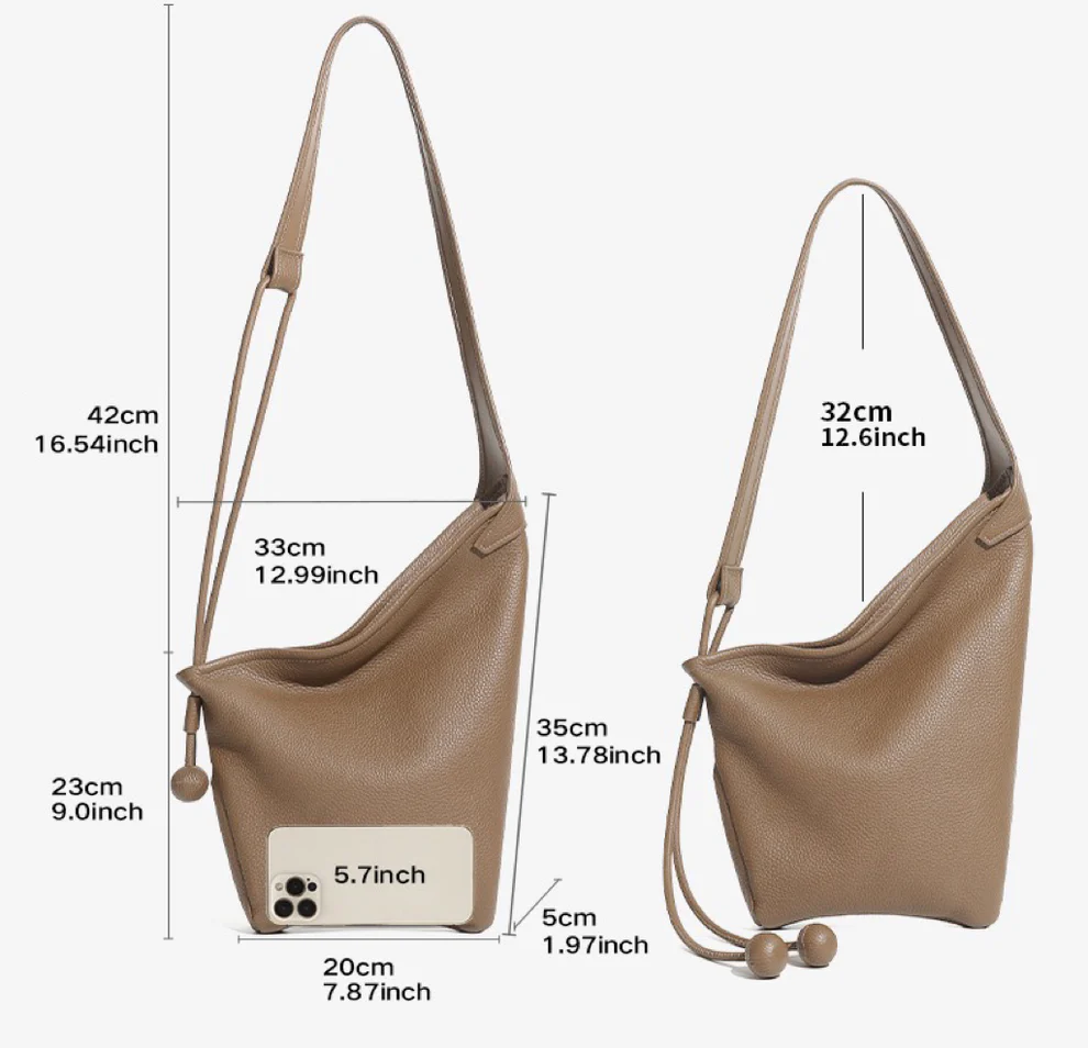 Asymmetric Design Slouchy Horn Shaped Crossbody Bag