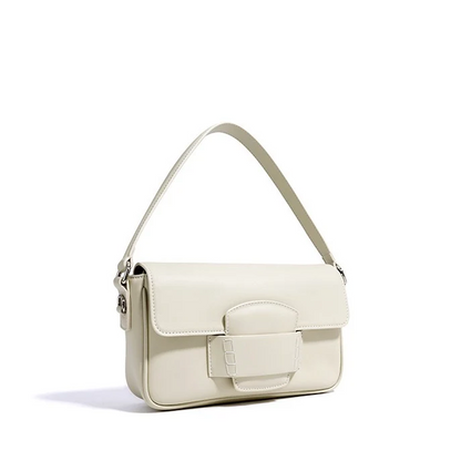 Leather Small Square Shoulder Bag – Minimalist Flap