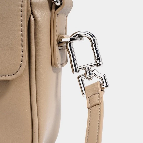 Leather Small Square Shoulder Bag – Minimalist Flap