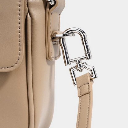 Leather Small Square Shoulder Bag – Minimalist Flap