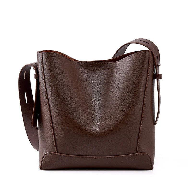 Leather Crossbody & Shoulder Oversized Bucket Bag