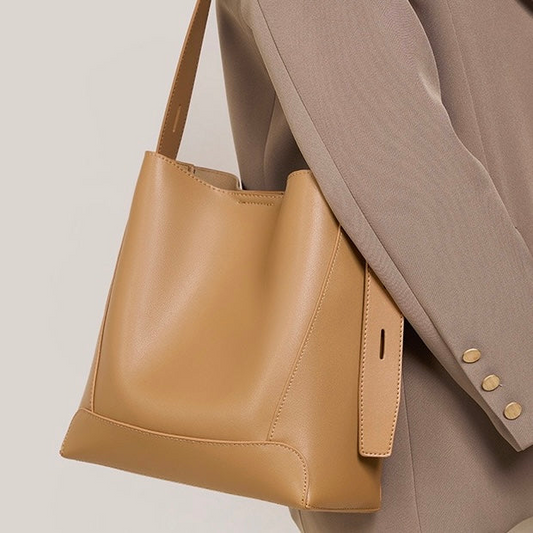 Leather Crossbody & Shoulder Oversized Bucket Bag