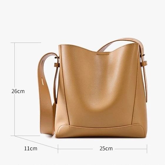 Leather Crossbody & Shoulder Oversized Bucket Bag