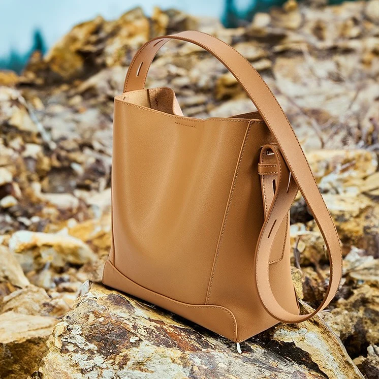 Leather Crossbody & Shoulder Oversized Bucket Bag