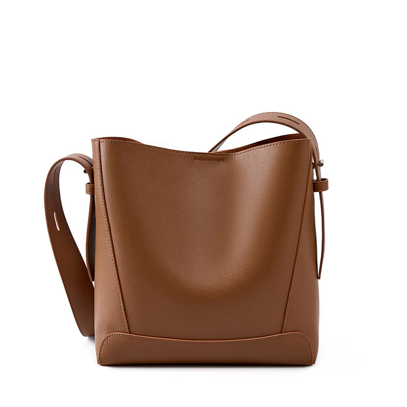 Leather Crossbody & Shoulder Oversized Bucket Bag