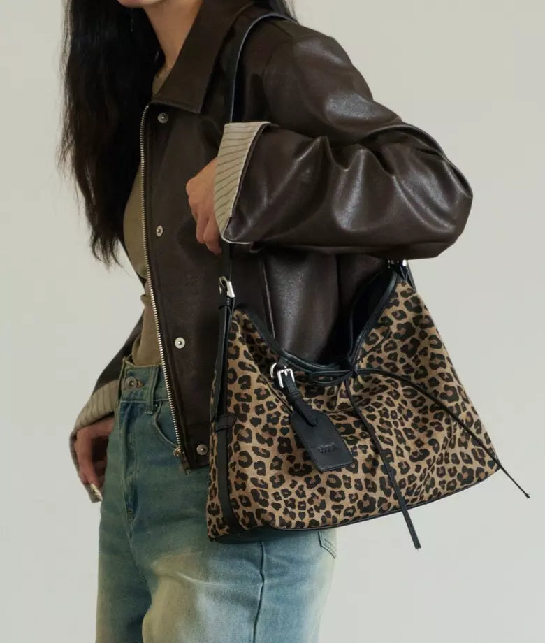 MS.POLKA Leopard Print Hobo Bag
