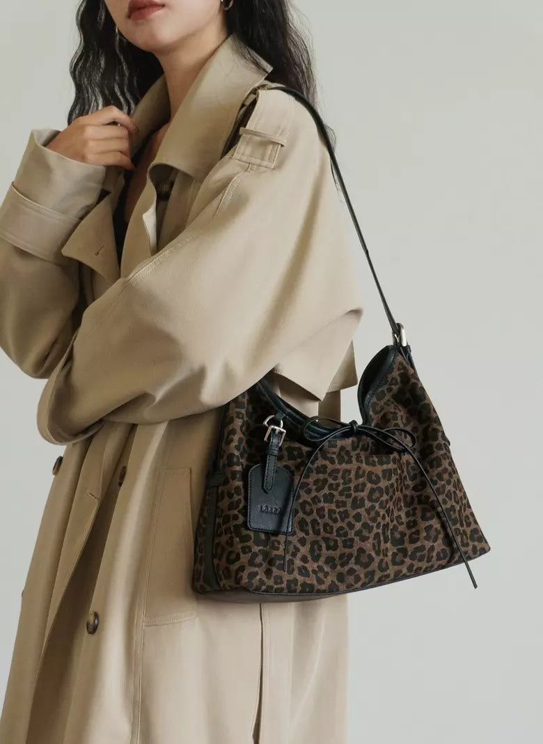 MS.POLKA Leopard Print Hobo Bag