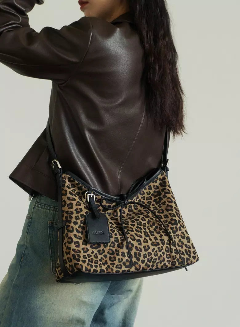 MS.POLKA Leopard Print Hobo Bag