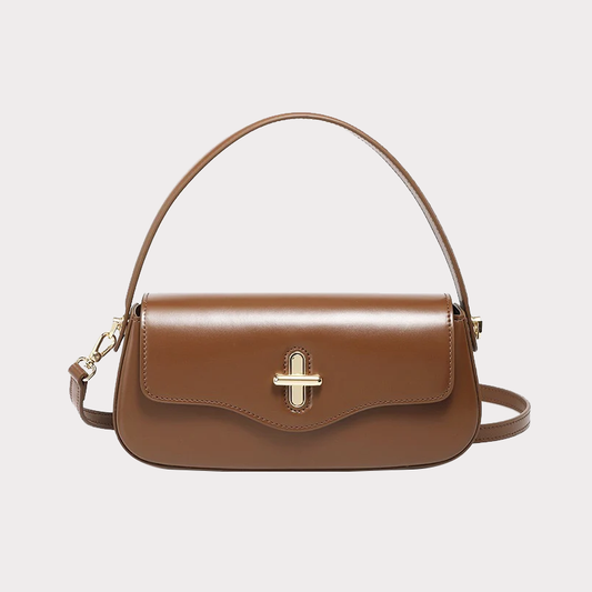 Leather Shoulder Baguette Bag