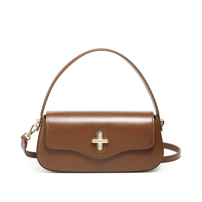 Leather Shoulder Baguette Bag
