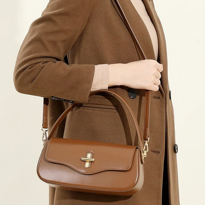 Leather Shoulder Baguette Bag