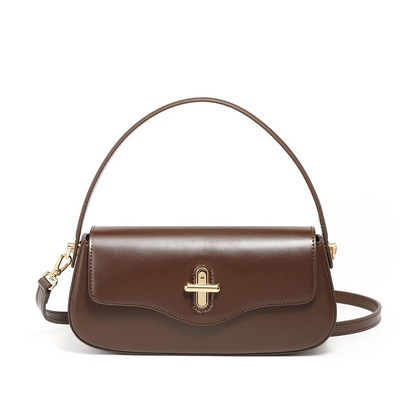 Leather Shoulder Baguette Bag