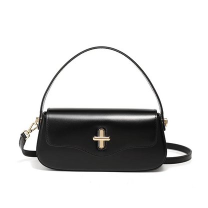Leather Shoulder Baguette Bag