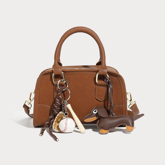 Boston Crossbody Bag with Dachshund Pendant