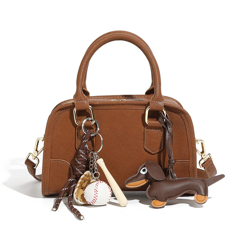 Boston Crossbody Bag with Dachshund Pendant
