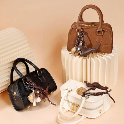 Boston Crossbody Bag with Dachshund Pendant