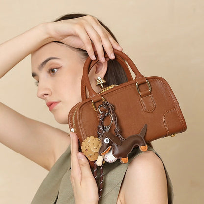 Boston Crossbody Bag with Dachshund Pendant
