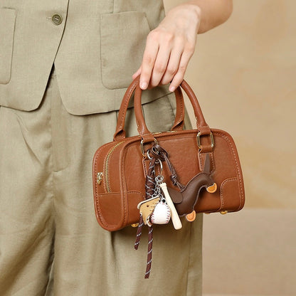 Boston Crossbody Bag with Dachshund Pendant