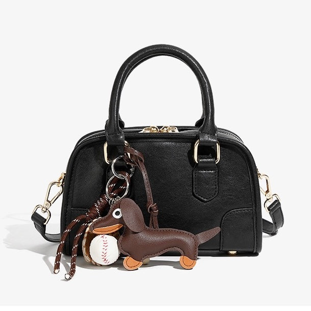 Boston Crossbody Bag with Dachshund Pendant
