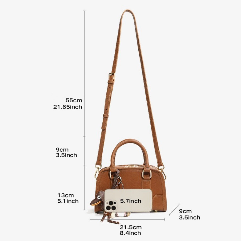 Boston Crossbody Bag with Dachshund Pendant