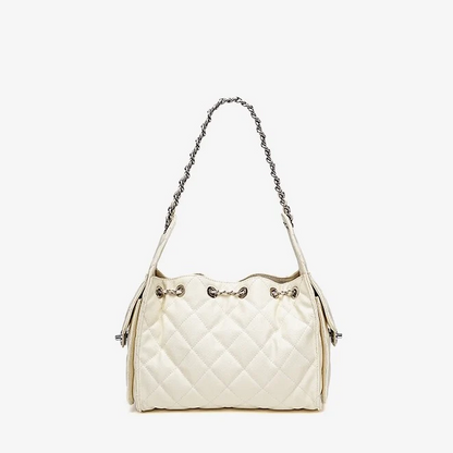 Genuine Leather Caviar Pattern Large Capacity Bucket Crossbody Bag