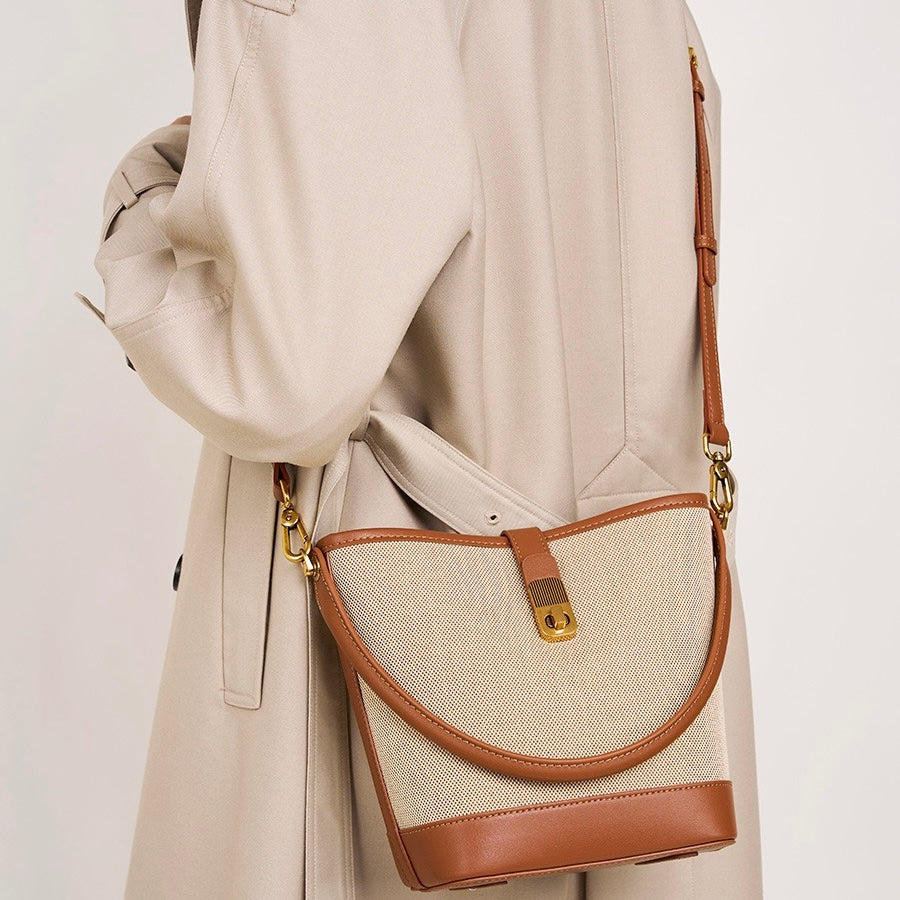 Commuter Color Block Woven Shoulder Bag