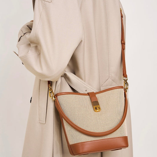 Commuter Color Block Woven Shoulder Bag