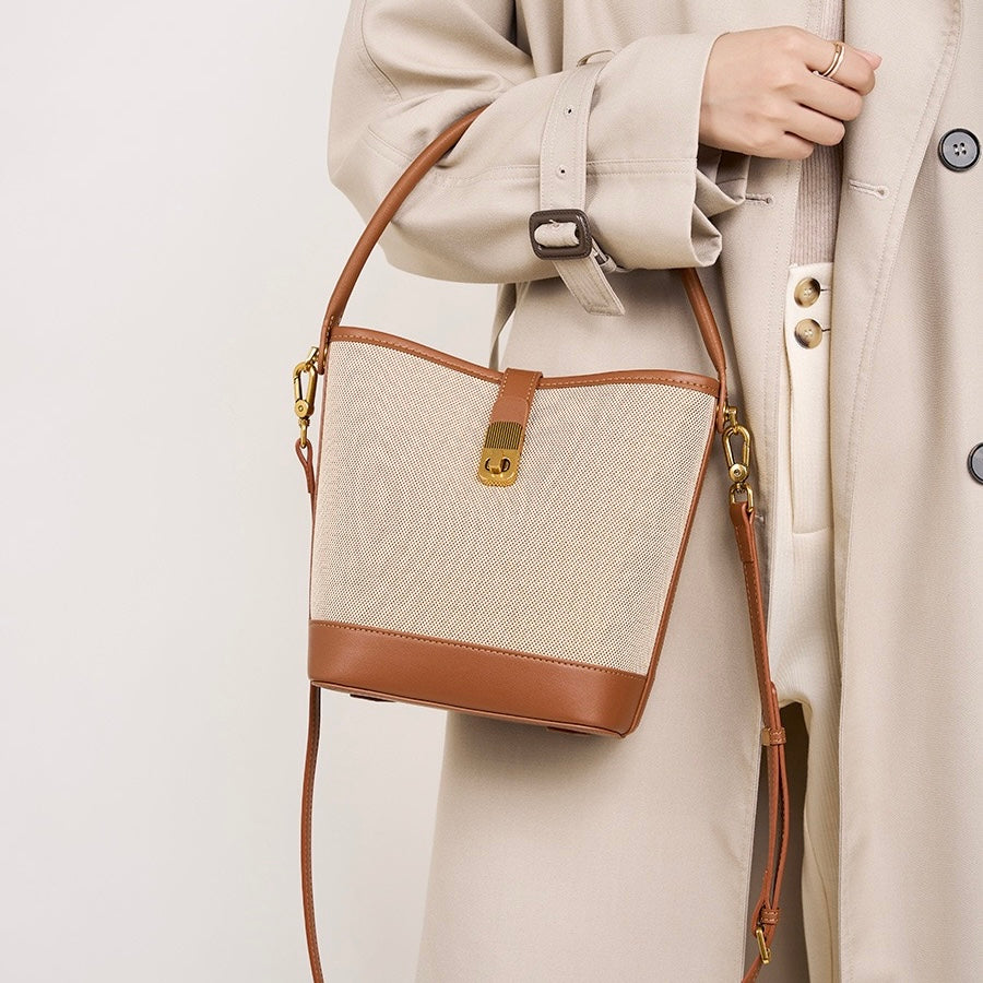 Commuter Color Block Woven Shoulder Bag