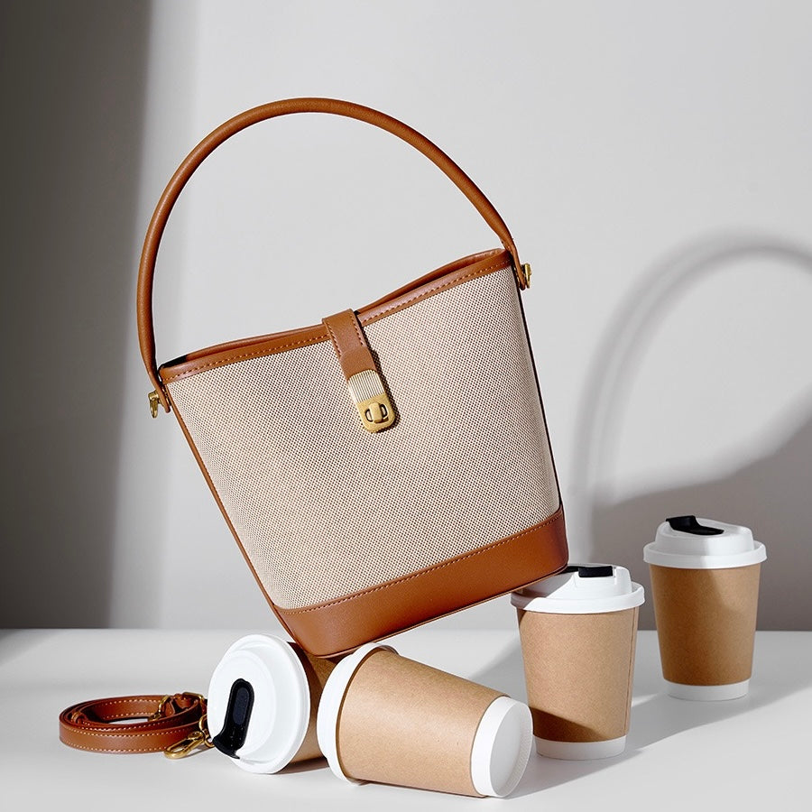 Commuter Color Block Woven Shoulder Bag
