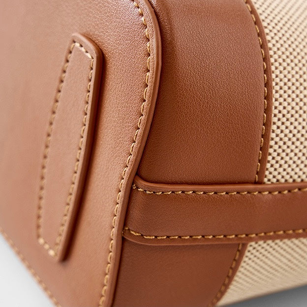 Commuter Color Block Woven Shoulder Bag