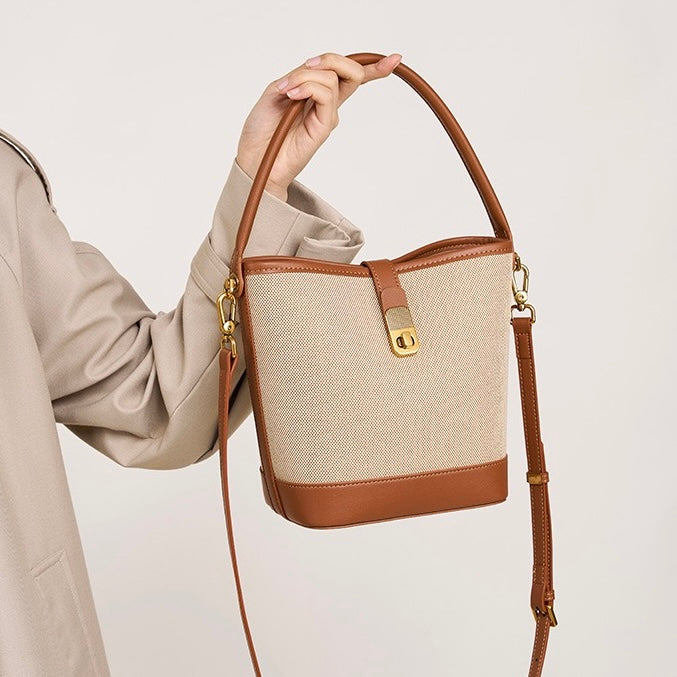 Commuter Color Block Woven Shoulder Bag