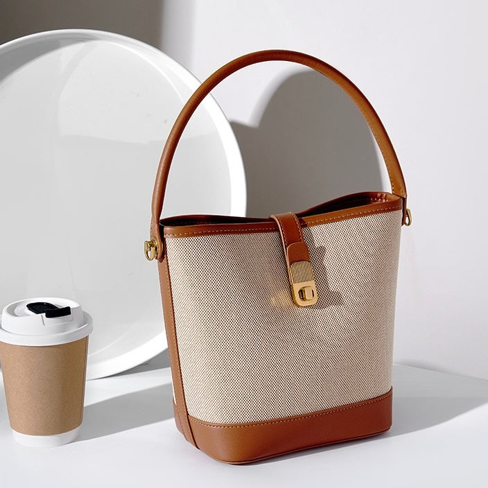 Commuter Color Block Woven Shoulder Bag