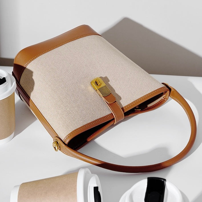 Commuter Color Block Woven Shoulder Bag