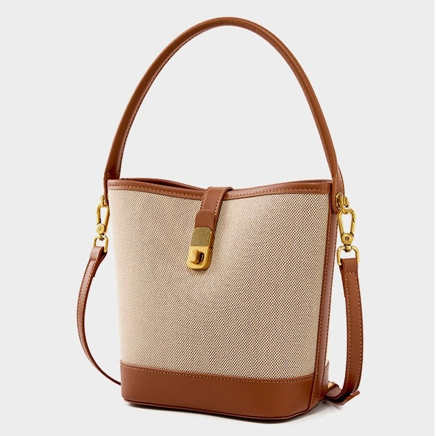 Commuter Color Block Woven Shoulder Bag