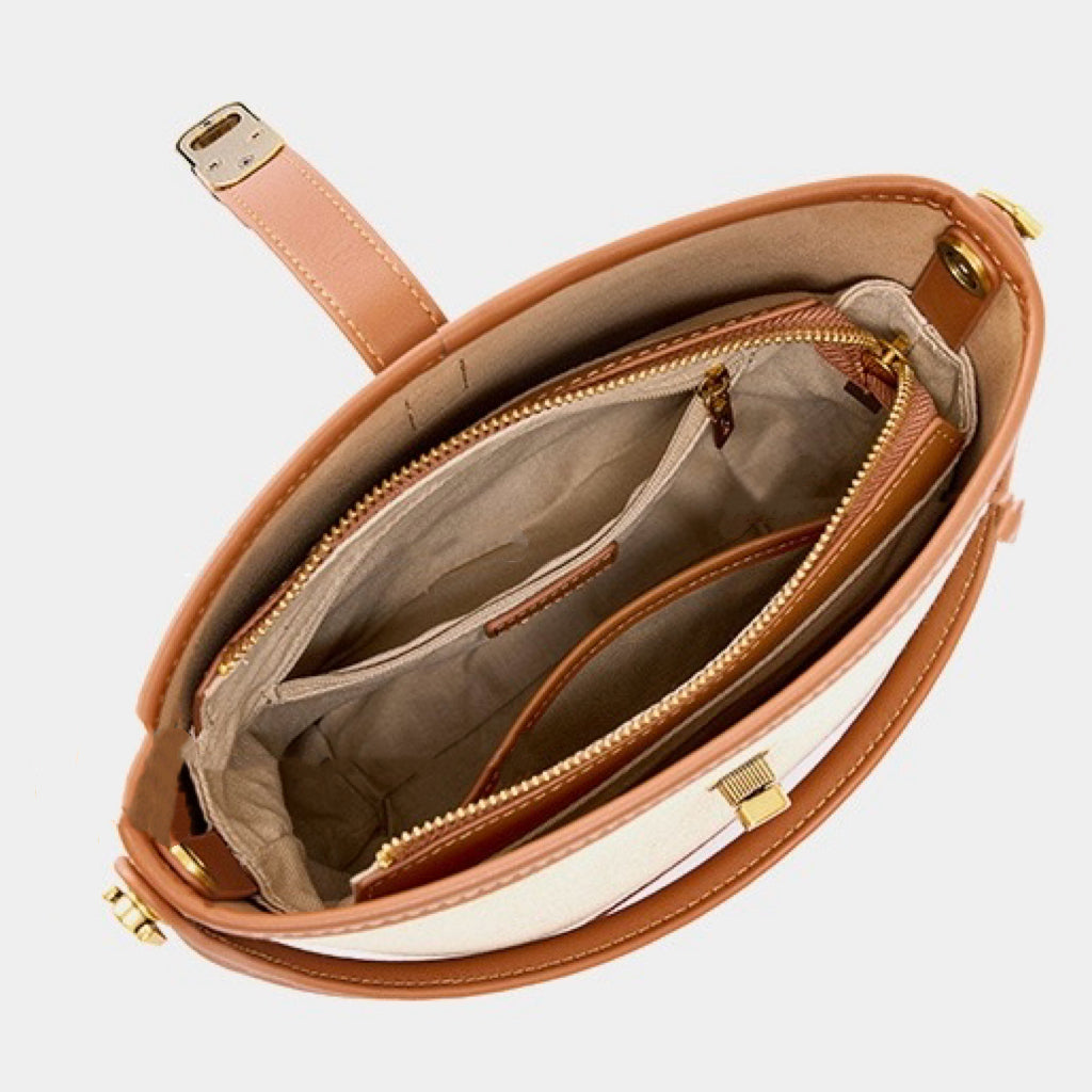 Commuter Color Block Woven Shoulder Bag