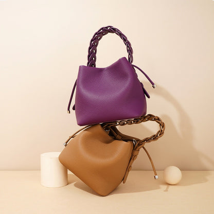 Leather Versatile Commuting Bucket Bag